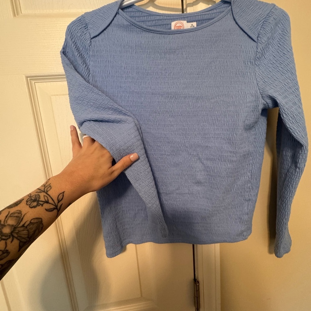 Blue Kids Long Sleeve Top - Picture 2 of 3